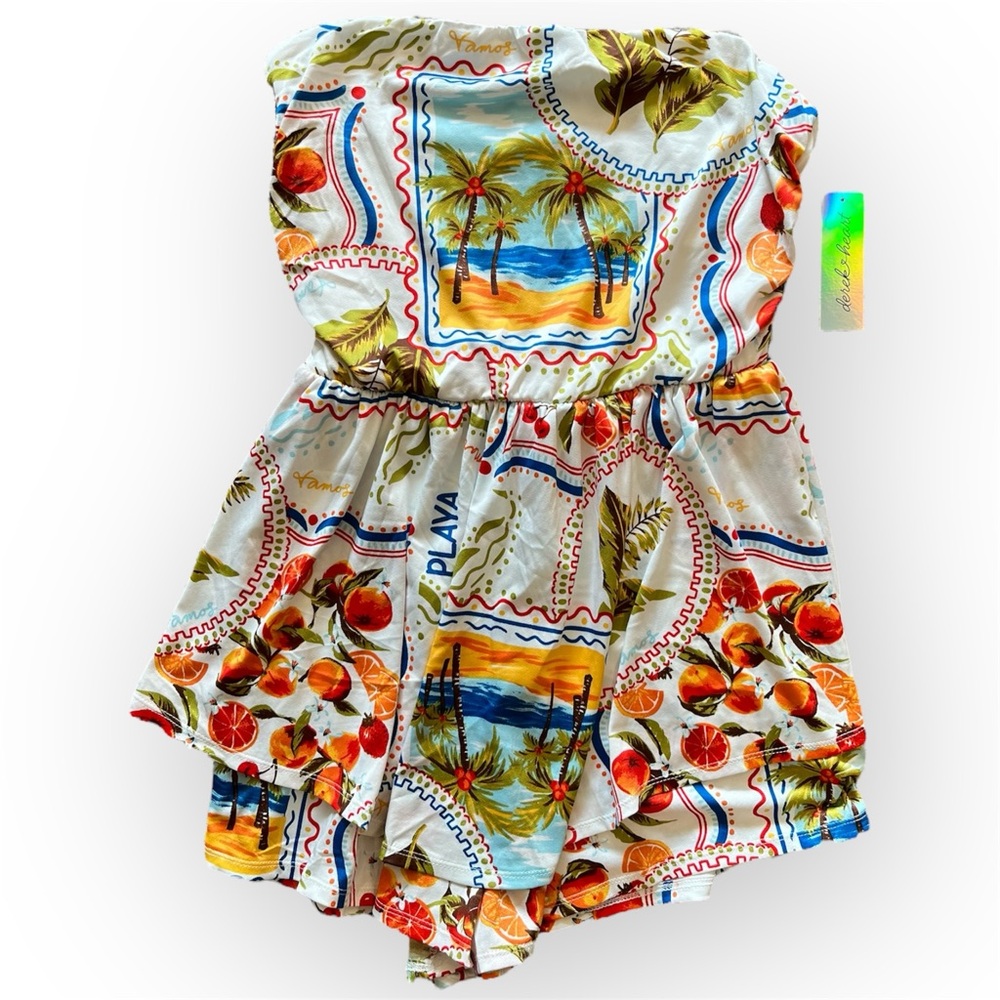 NWT Derek Heart Tropical Print Shorts Romper XL